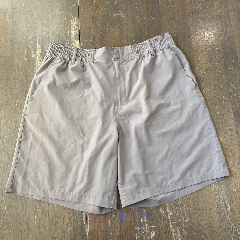 Burlebo Shorts Mens Large Tan Khaki Everyday Performance Pocket 8"